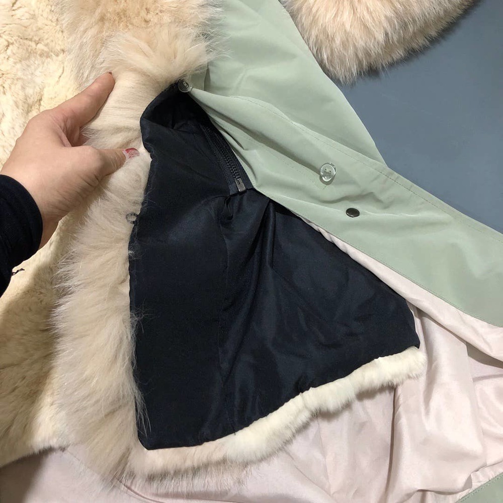NEW MR& MRS style rabbit and fox fur parker coat - Picture 12 of 14